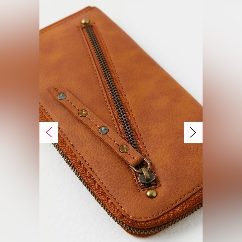 Free people distressed vegan wallet